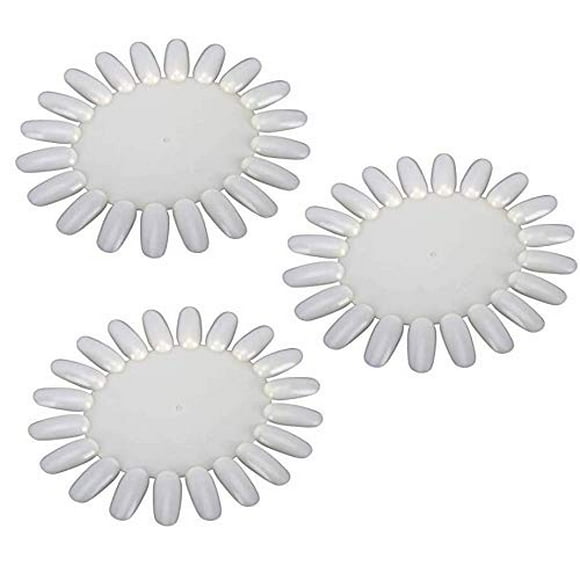 LASSUM 10 PCS Rueda acrílica Consejos para decoración de uñas postizas Herramienta de exhibición de práctica para decoración de uñas (Marfil-Blanco)