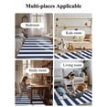 thumbnail image 6 of Navy Blue Striped Area Rug for Bedroom 2.7x5 Ft White Striped Geometric Super Soft fuzzy Throw Rug Non-Slip Fluffy Plush Indoor Floor Carpet for Living Room Nursery Home Decor, 6 of 8