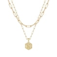 thumbnail image 1 of Kcodviy 26 initial Hexagon Necklace A initial Necklace for Women Necklaces for Crystal Pendant Women A Z 26 Long Chain Necklace for Women Alphabet initial Gold Necklaces Mens Pendant for Women, 1 of 4