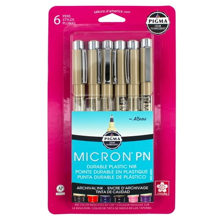 Pigma Micron Fine Line PN Nib Pens Assorted Colors