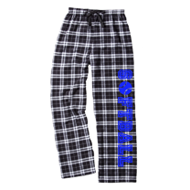 Adult Softball Black and White Flannel Pants (Royal, Adult Medium)