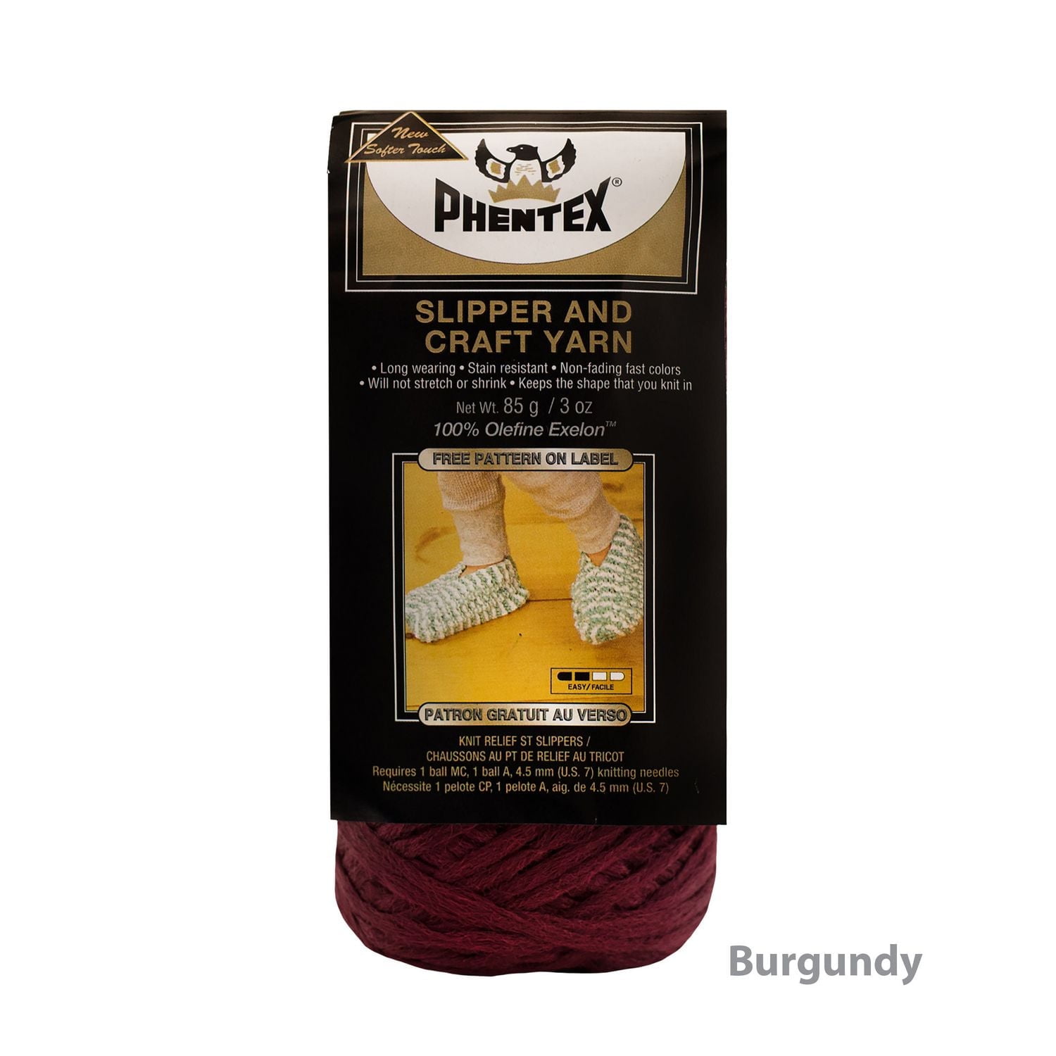 Phentex® Slipper and Craft Yarn, Olefin #4 Medium, 3oz/85g, 164 Yards ...