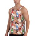 thumbnail image 2 of Fotbe Gnomes Books Tea Cups Pattern Men's Quick Dry Workout Tank Top Gym Muscle Tee Fitness Bodybuilding Sleeveless T Shirt Breathable Workout Shirt-, 2 of 9