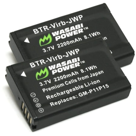 Wasabi Power Battery for Garmin 010-11654-03 and Garmin Alpha Montana 600 Montana 600t Montana 650 Montana 650t Monterra VIRB VIRB Elite (2-Pack)