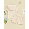 thumbnail image 4 of Suealasg Toddler Baby Girl Summer Outfits Short Sleeve Hooded T-shirt and Elastic Shorts 2Pcs Clothes Set for Girl, 4 of 9