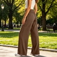 thumbnail image 5 of Aezemi Women Wide Leg Lightweight Pants Elastic Waist Loose Fit Flowy Palazzo Long Pants Summer Fall Outdoor Fashion Casual Trousers with Pockets L, 5 of 6