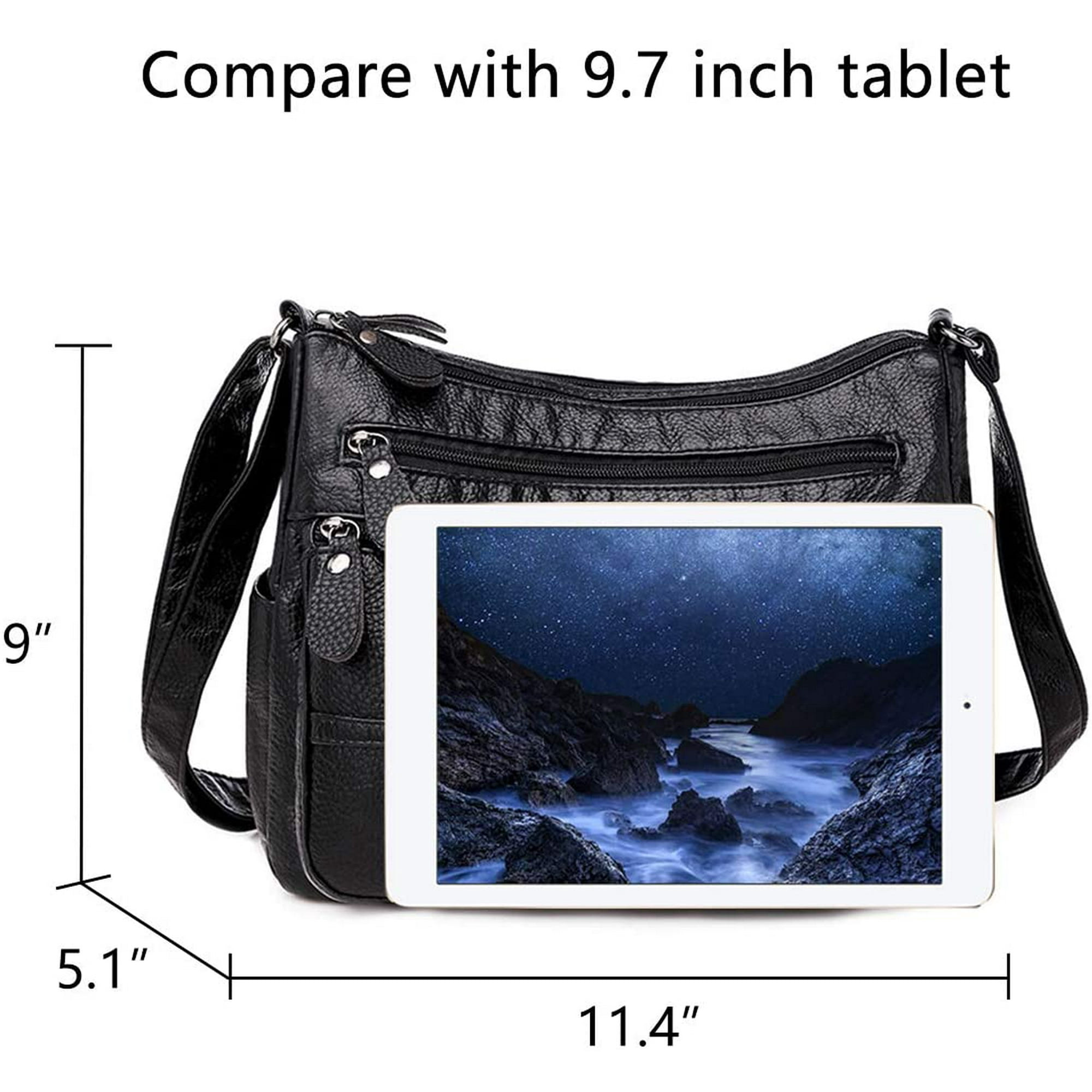 Crossbody Bags for Women Lightweight Medium Shoulder Bags Travel Multi Pocket Purses and Handbags Pocketbooks Black1