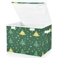 thumbnail image 2 of Storage Box With Lid 16.5x12.6x11.8In Foldable Stacked Household Storage Box Christmas Tree Lovely, 2 of 7