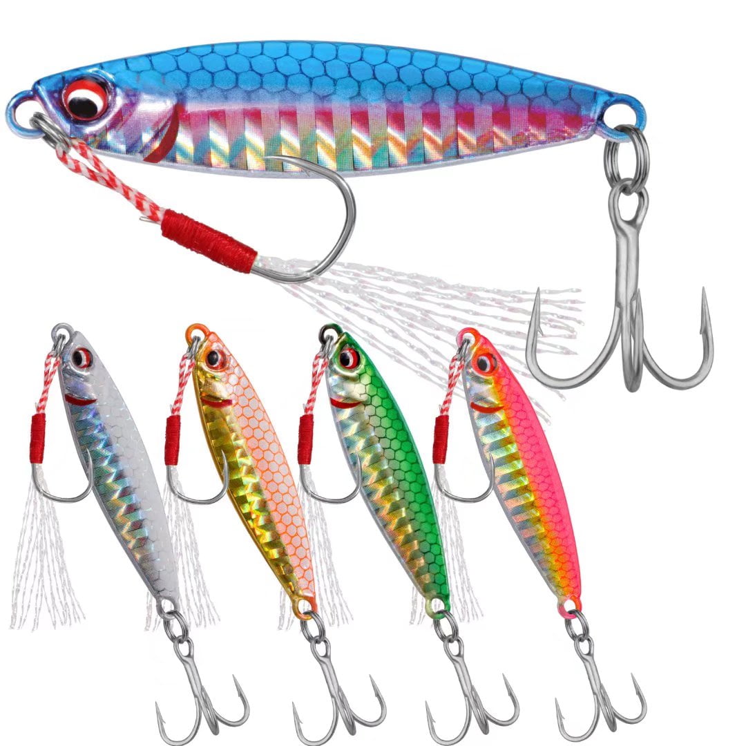 4 Trout Perch Pike Spinners Twin Shad Red Feather Tail Fishing Lures BEST SELLER 