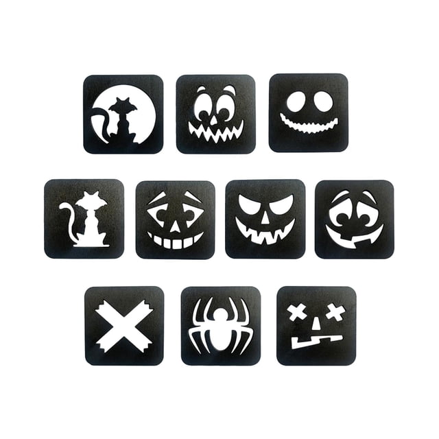 10 posavasos individuales de Halloween, posavasos creativos para bebidas calientes, manteles individuales de madera para mesa de cena, tapetes de café mayimx Tapetes para la cena