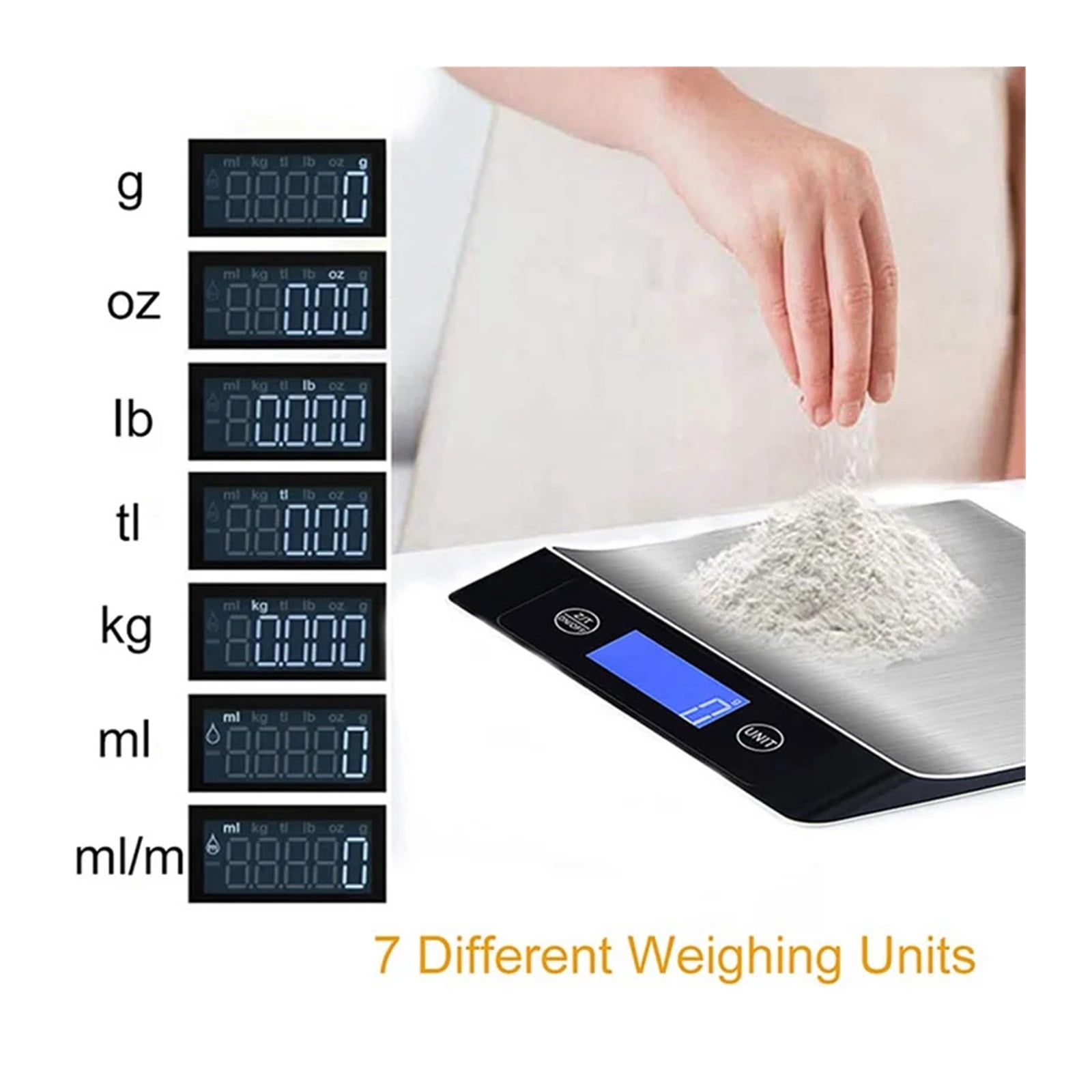 Digital Kitchen Scale Electronic Precision Weighing Food Coffee Baking Balance Scales Smart Weight ,Multiple Accessories