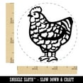 thumbnail image 2 of Barred Plymouth Rock Chicken Self-Inking Rubber Stamp Ink Stamper - Blue Ink - Small 3/4 Inch, 2 of 7