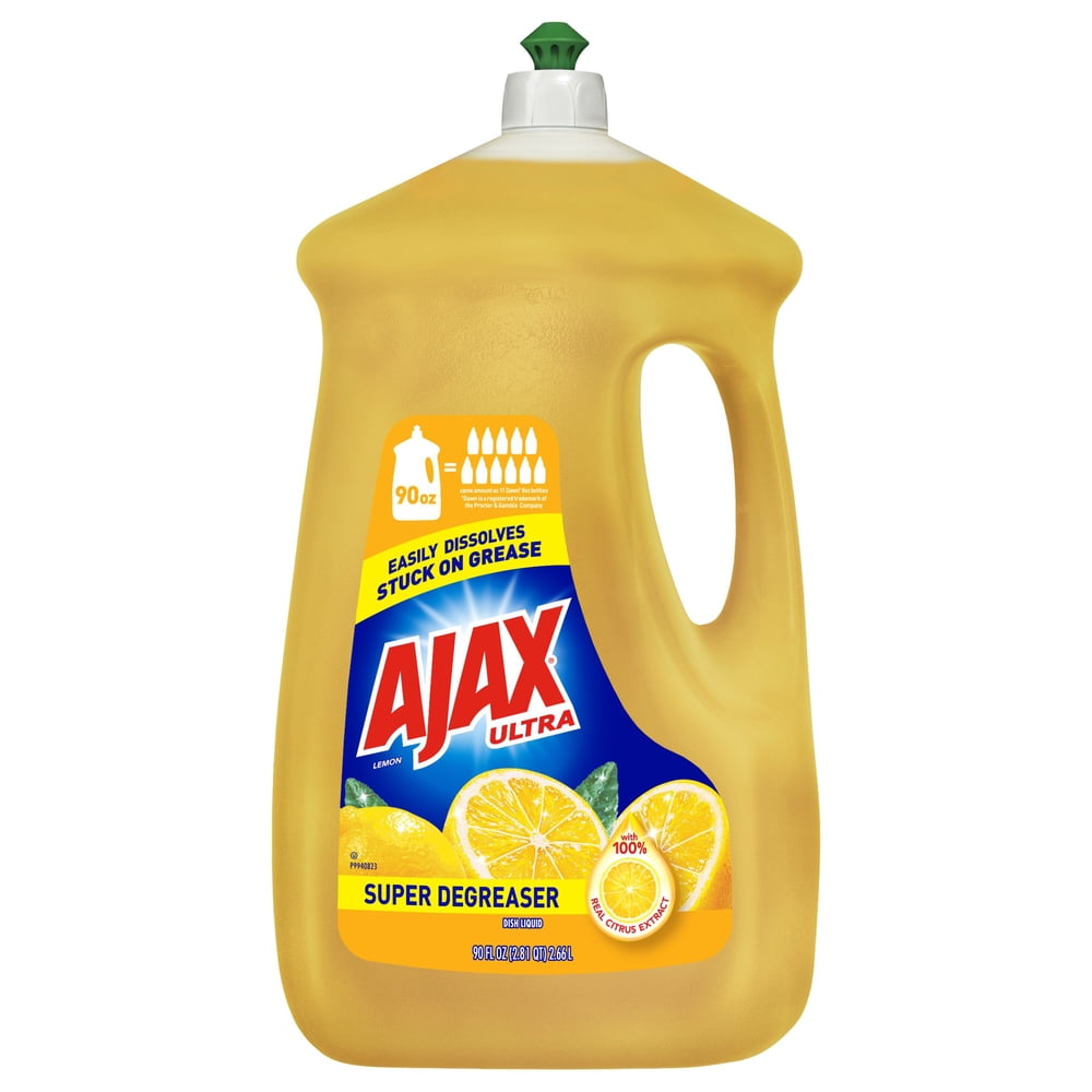 AJAX Ultra Super Degreaser Liquid Dish Soap, Lemon, 90 Fluid Ounce