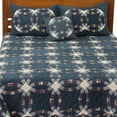 thumbnail image 3 of Patch Magic Blue Double Wedding Ring Lightweight Reversible Cotton King Quilt,Adult, Teen, 3 of 4