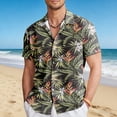 thumbnail image 2 of IWRICH Hawaiian Shirts for Men Printed Casual Short Sleeve Button down Shirts Summer Floral Holiday Beach Shirts 04-Green L, 2 of 4