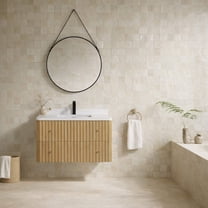 La Jolla 36" Floating Bathroom Vanity Washed Oak