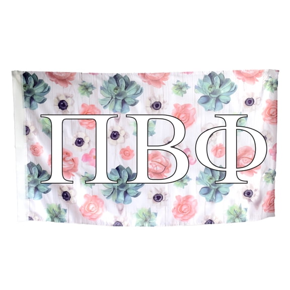 Sorority Shop Pi Beta Phi - Sorority Name Flag (Succulent Design)