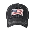 thumbnail image 6 of Sksloeg Hats for Men Sun Protection the Hat Depot Low Profile Tactical Operator Usa Flag Buckle Cotton Cap,Black, 6 of 6