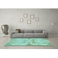 thumbnail image 3 of Ahgly Company Indoor Round Oriental Light Blue Modern Area Rugs, 5' Round, 3 of 4