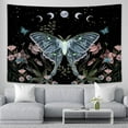thumbnail image 4 of Drgilau Blue Moth Tapestry Wall Hanging, Moon Phase Stars Cute Plants Butterfly Floral Botanical Nature Aesthetic Celestial Wall Tapestries for Bedroom Home Living Room Dorm 60X40 Inch, 4 of 6