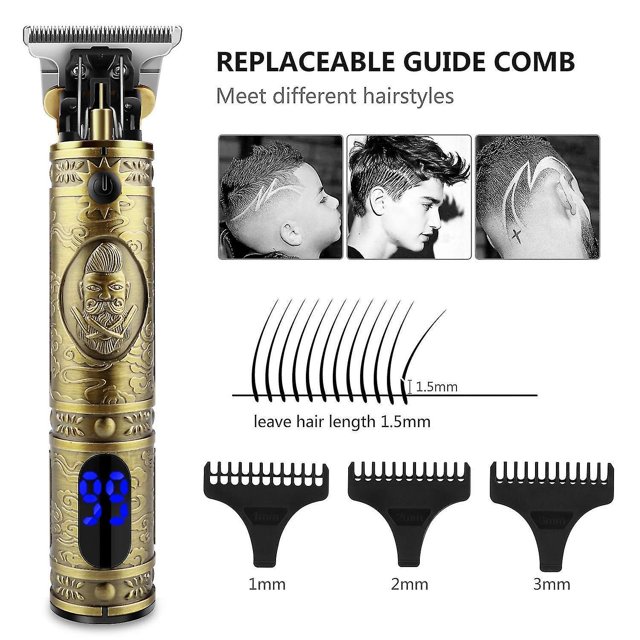 Cortapelos profesional para hombre Cortapelos sin cable Zero Gapped Corte de pelo profesional y G