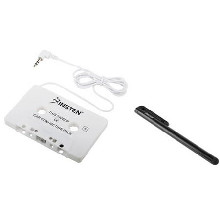 Insten Car Aux Cassette Tape Adapter For MP3 CD Player for Apple iPhone iPod Nano Classic Touch iPhone 6 Plus 6s / iPad Mini 4 3 2 1 Air 1st 2nd Pro / Android Smartphone Tab Tablet (Free Black Stylus)