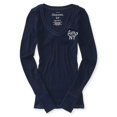 thumbnail image 1 of Camiseta térmica con Cuello en V Aeropostale azul pequeña, 1 of 2