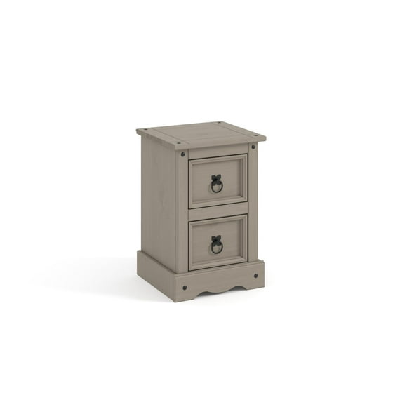Table de nuit 2 tiroirs en bois massif gris par Gateway Creations Inc.