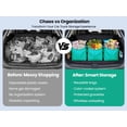thumbnail image 4 of Handy Sandy 3-Pack Reusable Shopping Bags with Cart Clips and Pockets, Eco-Friendly Grocery Tote Organizer, Foldable, Washable, 40 lb Capacity, Patent- Green, 4 of 7
