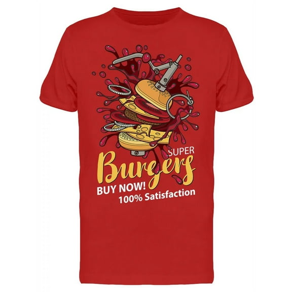 Super Burgers Buy Now T-Shirt Men -Image by Shutterstock, Male Medium