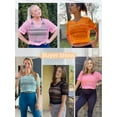thumbnail image 6 of As Rose Rich Women's Mesh Crop Top Workout Fishnet Shirt, M, 6 of 9