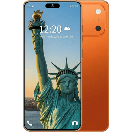 BatsmtponeX17W 5G Unlocked Smartphone, 72MP AI Selfie & 108MP Camera, Android 15, 8GB RAM 256GB ROM (1TB Expandable), 6.8" FHD+ Pill-Screen, 8000mAh Battery, Dual SIM for T-Mobile Only(orange)