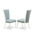 thumbnail image 2 of East West Furniture East-West Furniture LGVE9-LWH-15 - A modern dining table set of 8 wonderful parson chairs with Linen Fabric Baby Blue color and a beautiful dining table with Linen White color, 2 of 3