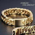 thumbnail image 4 of Fashion Chain Bracelet Punk Men Circle Bangles Streetwear Jewelry (Gold), 4 of 7