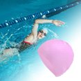 thumbnail image 2 of Unique Bargains 1 Pc Silicone Waterproof Embossed Swim Cap Pink Purple, 2 of 5