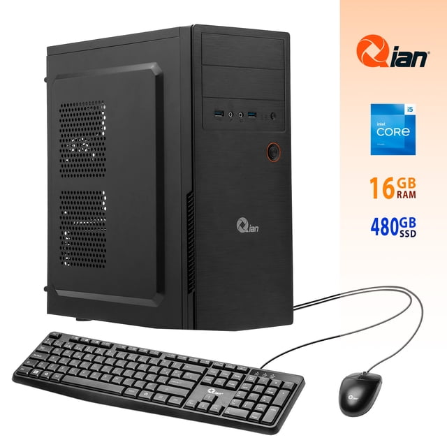 Computadora PARA OFICINA Qian QPI-OPCI01-01 Intel Core I5 13400 Memoria RAM 16GB DDR4 480GB SSD Mouse y teclado