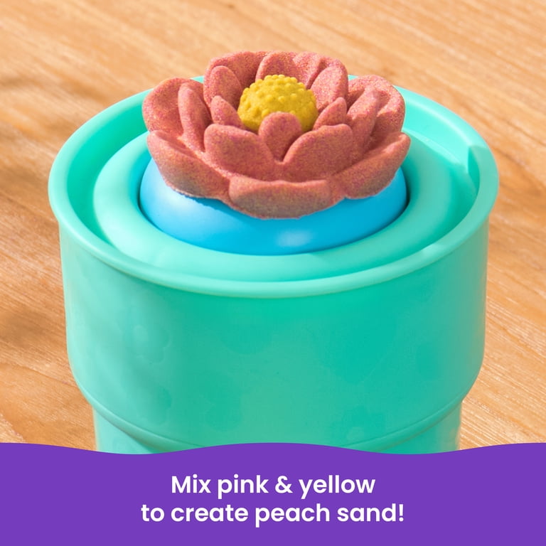 Kinetic Sand SquishBlossom Blooming Flower 8oz Neon Pink Yellow