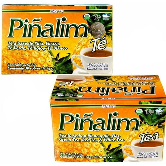 Te Pinalim Pineapple Weight Loss Tea – Green, White, Red Tea & Senna – 60-Day Supply (2 Packs)