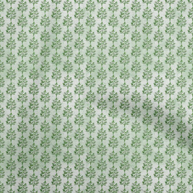 oneOone Rayon Green Fabric Asian Dabu Sewing Material Print Fabric By The Yard 56 Inch Wide