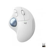 Logitech ERGO M575 Wireless Trackball For Business - Optical - Wireless - Bluetooth - Off White - USB - Trackball, Scroll Wheel