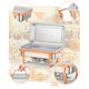 thumbnail image 5 of 2-pack 8qt rectangle stainless steel chafing dish set con lid holders - rose gold buffet warmers (food servers included), 5 of 8