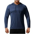 thumbnail image 2 of BLCHUNen Athletic Shirts for Men Hooded Drawstring Pullover Lightweight Fitted Breathable Running Sports Long Sleeve Shirts, 2 of 5