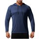 thumbnail image 2 of pstuiky camisas de manga larga para hombre, Blusa deportiva informal de color liso con capucha y manga larga raglán con cordón y resistente al sol para hombre top de hombre xxl, 2 of 5