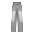 thumbnail image 5 of FRSASU Women's Wide Leg Jeans Casual High Waisted Stretchy Baggy Loose Long Trouser Jeans with Pockets Light Blue, 5 of 6