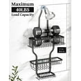 thumbnail image 4 of Shower Caddy Hanging - Never Rust Shower Organizer - Aluminum over The shower head caddy with 10 Hooks for Razor/Sponge - Shower Rack with Soap Basket - Silver, 4 of 16