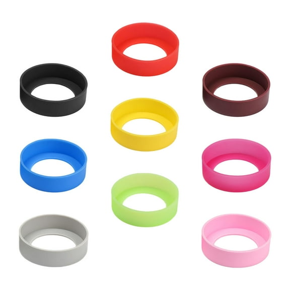 BRIGHTFUFU Silicone Bottle Holder 9Pcs in Black for Heat-Resistant and Breakage Prevention