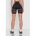 thumbnail image 4 of Women's Striped Fishnet Detail Seamless Biker Shorts, 4 of 4