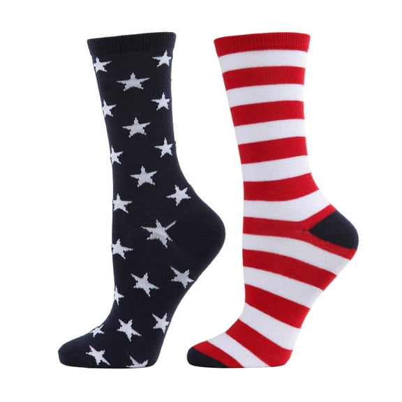 MeMoi Stars and Stripes Patriotic Crew Socks - Mens - Male