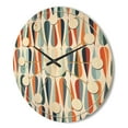thumbnail image 3 of Designart 'Abstract Retro Drops V' Mid-Century Modern Wood Wall Clock, 3 of 5