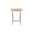 thumbnail image 2 of Mainstays Modern Indoor Folding Tray Table Set of 2, Natural Finish, Solid Rubberwood, 19 x 14.5 x 26 Inches, 2 of 11